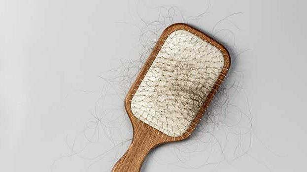 Bürste mit vielen ausgefallenen Haaren